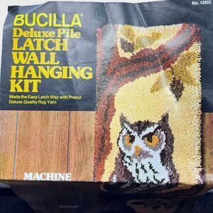 Bucilla Great Gray Owl Latch Wall Hanging Kit 15 x 48" No Box Partially Worked